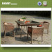 Morden Aluminum Frame PE Rattan Garden Table Set
