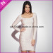 New Beading Pary Block Tight Stripe Short Sleeve Dress