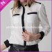 New Fashion Contrast Color Casual White Women Shirts