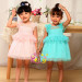 O-Neck Sleeveless Lace Cute Baby Frocks Children Chervon Dress