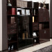 Oppein Brown High Gloss Ebony Bookcase (SG11317)