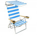 Outdoor Leisure Aluminium Woodarmrests Folding Beach Chair with Sunshade