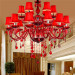 Red Color Candle Lights Crystal Chandelier Light with Shade