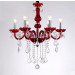 Red Drop 6 Lights Candle Chandelier Crystal