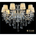 Resplendent Refined 10 Light Crystal Chandelier with Fabric Shade