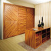 Rural Brown Melamine Wood Built in Wardrobe (OPY09-24)