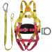 Safety Full Body Work Harness with Webbing Lanyard Shock Absorber