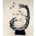 Silvery Sea Wave Gold Fish Resin Sculpture for Table Decoration