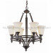 Steel Ancient Chandelier Lamp with Glass Shade (CH-850-5005X6)