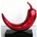 Transparent Hot Red Resin Abstract Sculpture