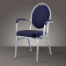 Upholstered Metal Chair with Armrest