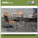 Wholesale Stainless Steel Frame Teak Dining Set Table and Chair