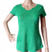 Women Casual Knitted T Shirt with Pocket (HT7062)