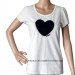 Women Casual Sequin Heart Embroidered T-Shirt (HT7050)