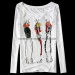 Women Fashion Girl Printed and Embroidered T Shirt (HT8056)