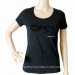 Women Fashion Glasses Embroidered Cotton T-Shirt (HT2393)