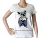 Women Lovely Pig Fabric Patch and Embroidered T-Shirt (HT7058)