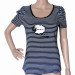 Women Lovely Sheep Sequin Embroidered T Shirt (HT2327)