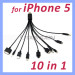 10 in 1 Universal USB Multi-Function Charger Cable for iPhone 5 4 4s Samsung Galaxy S5 S4 S3