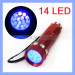 14 LED 395nm Black Light UV Flashlight Torch for Pet Dog Cat Urine Detector