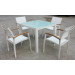 2-Years of Warranty Garden Dining Table Set-Stacking Armchairs-Outdoor/Patio/Restaurant Furniture