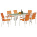 2-Years of Warranty Outdoor Sling Glass Dining Table and Chair