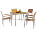 2-Years of Warranty Patio Teak Wood Dining Set (D540, S240)