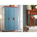 2015 Good Quality Low Price Solid Wood 3 Doors Blue Wardrobe (MY-3302B)