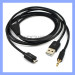 3.5mm Car Stereo Aux Audio Micro USB Sync Data Charger Cable for Samsung/ HTC/ LG