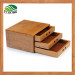 3-Layer Bamboo Tea Bag Storage Box with Drawers