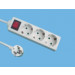 3 Way European Power Extension Strip, with Switch