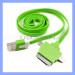 3 in 1 Flat USB 2.0 Cable Color USB Noodle Cable for iPhone Samsang HTC Huawei