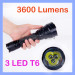 3600 Lm 30W 3X T6 LED Diving Flashlight Torch 200m Underwater Waterproof