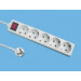 5way European Power Outlet, with Switch