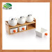 6 Pieces Ceramic Spice Jar Set with Bamboo Rack