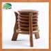 6PCS Round Bamboo Tea Cup Mat with Storage Rack