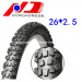 Africa Popular 40% Gum Content 26*2.5 Bicycle Tire