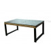 Aluminum Powder Coating Rattan Wicker Coffee Table