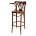 Antique Aluminum Bistro Barstool with Brush Wood Look Finish (DC-15548)