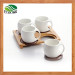 Bamboo Ceramic Coffee Cup Set 4PCS
