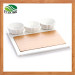 Bamboo Ceramic Fruit Dish Snack Plate Set