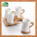 Bamboo Handle Ceramic Coffee Cup Set