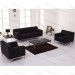 Black Leather Sofa with Steel Leg/Modern Furniture Living Room (JP-sf-220)