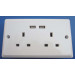 Bs USB Wall Socket, Twin USB Wall Socket Bs Type