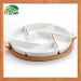 Ceramic 7 Compartment Plate with Bamboo Tray