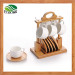 Ceramic Bamboo Cup & Coaster Set