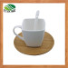 Ceramic Coffee Cup with Bamboo Saucer