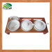 Ceramic Cruet Set with Bamboo Holder