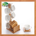 Ceramic Cup and Bamboo Coaster Set