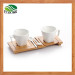 Ceramic Lovers Cup with Bamboo Saucer